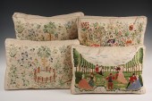 (4) FINELY EMBROIDERED SILK TH