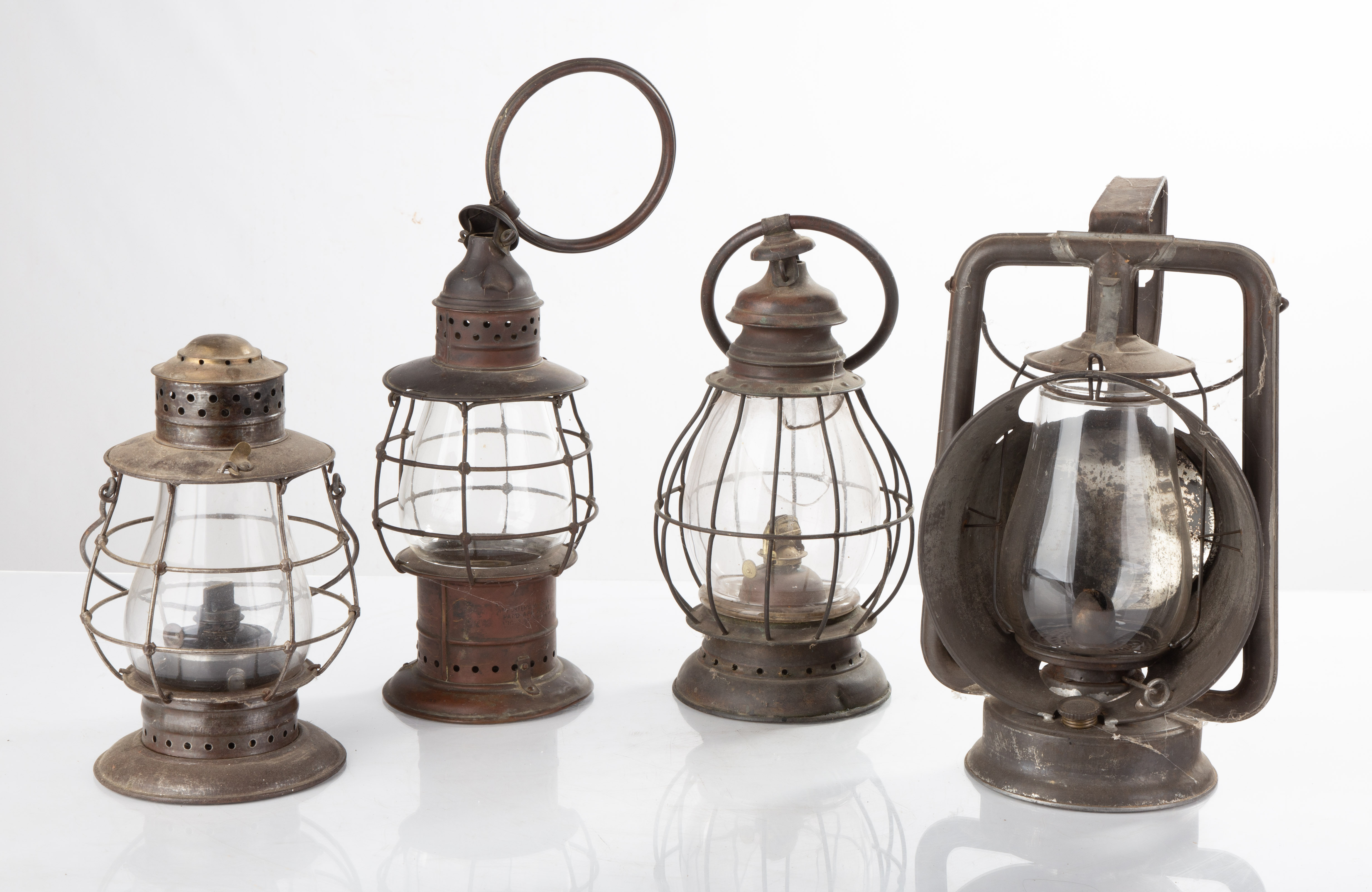 (4) FIREMAN LANTERNS 19th century.