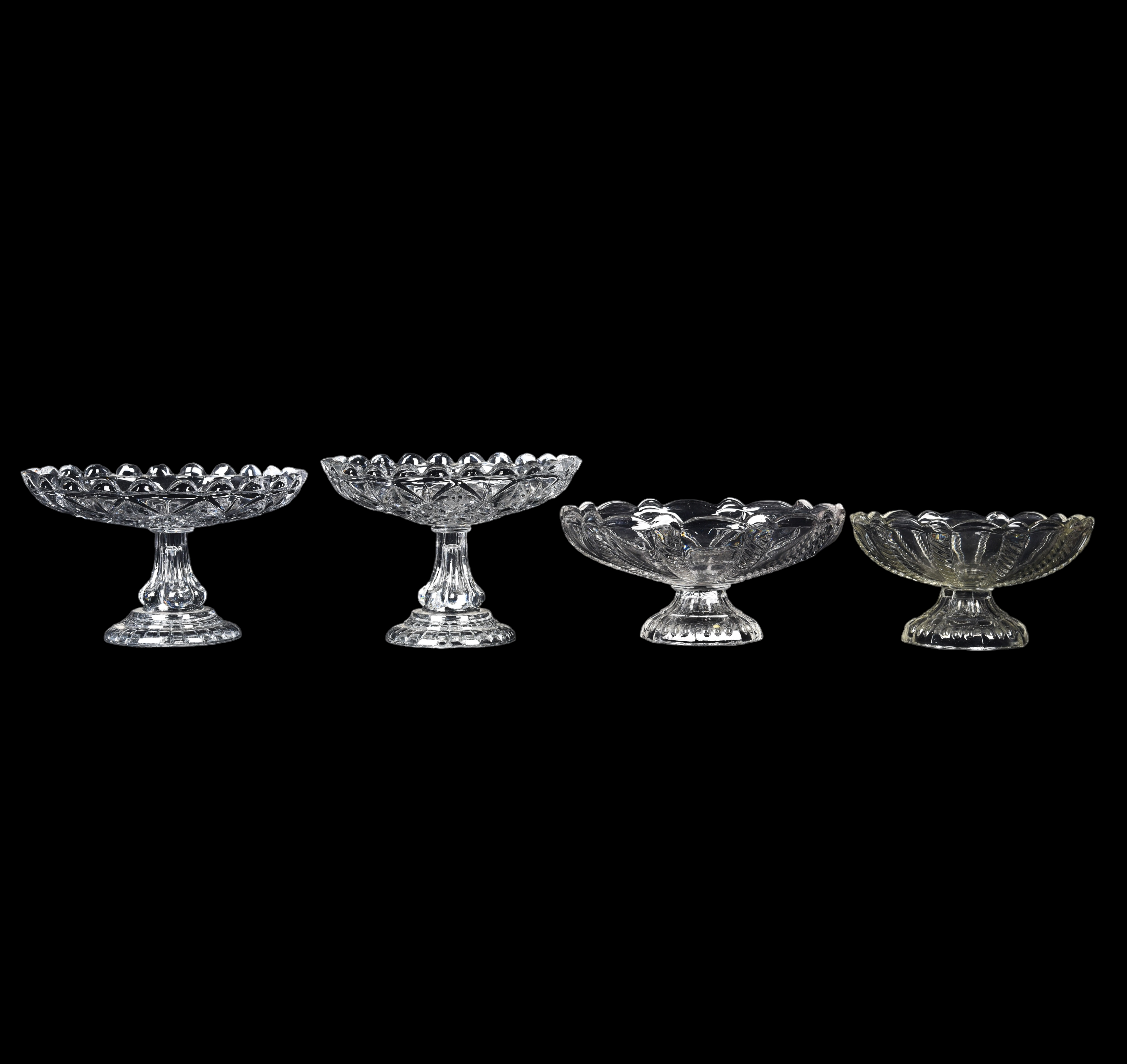 (4) Flint glass compotes, c/o (2)