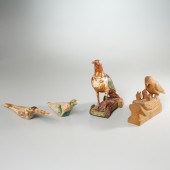 (4) FOLK ART CARVED & PAINTED