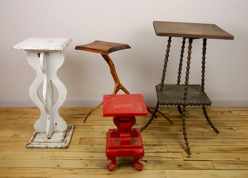 4 FOLK ART PLANT STANDS4 folk art