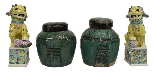 (4) FOO DOG FIGURES & HAPPINESS
