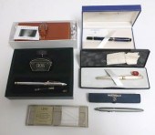 4 FOUNTAIN PENS & 4 PEN ACCOUT