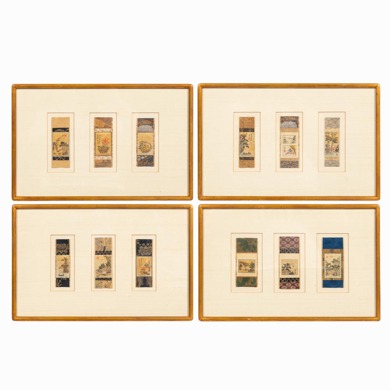 4 FRAMED, ASIAN SCHOOL MINIATURE