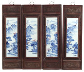 (4) FRAMED CHINESE BLUE &AMP;