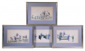 (4) FRAMED CHINESE PITH PAINTI