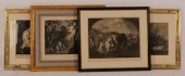 4 FRAMED ENGRAVINGS, 2 AS IDEN
