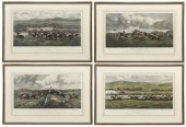(4) FRAMED IRISH HUNT RACE SCE