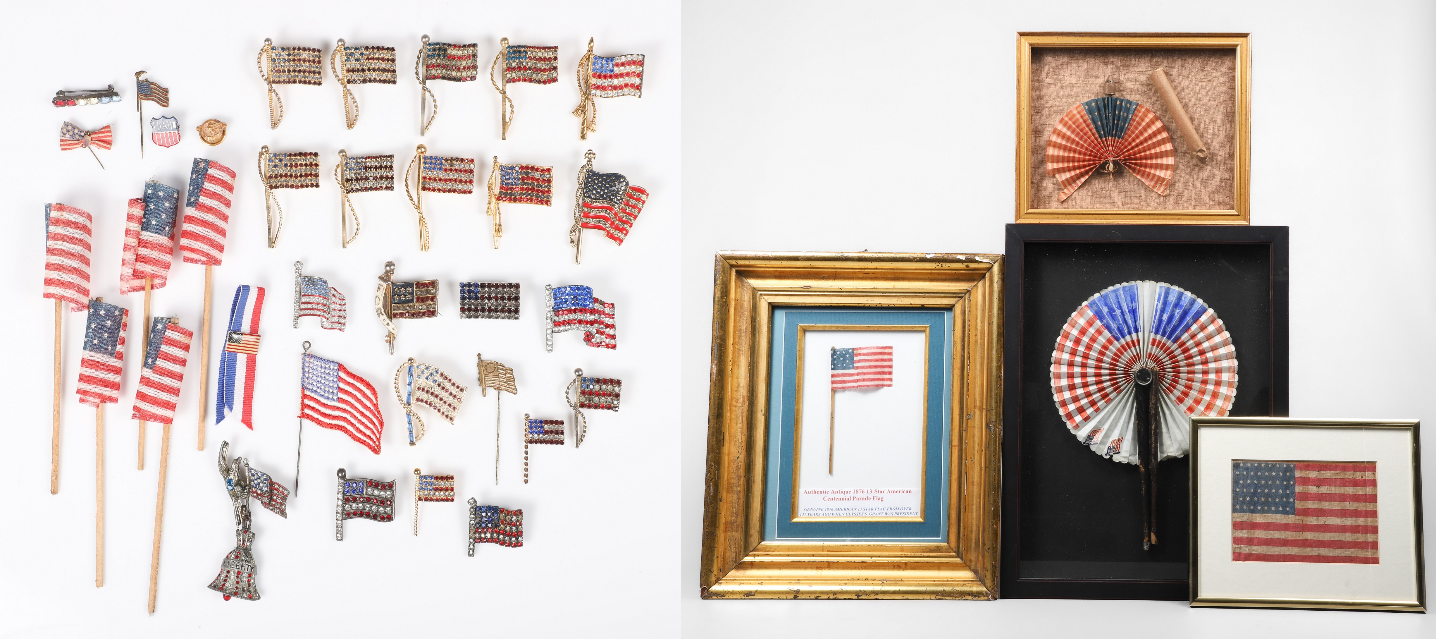 (4) Framed Parade flags to