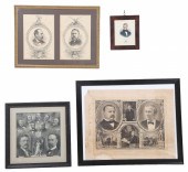 (4) Framed political posters a