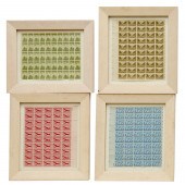 (4) FRAMED VINTAGE U.S. POSTAG