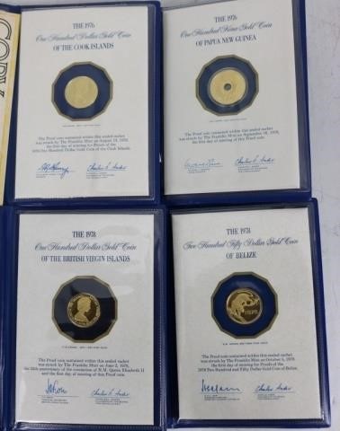4 FRANKLIN MINT GOLD PROOF COINS TO