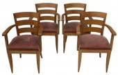 (4) FRENCH ART DECO OAK ARMCHA