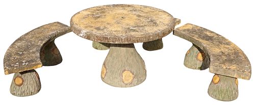 (4) FRENCH CAST COMPOSITE FAUX BOIS