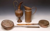 (4) FRENCH COPPER EWERS & BED