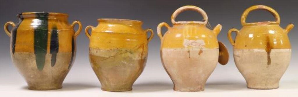 (4) FRENCH EARTHENWARE CRUCHES &