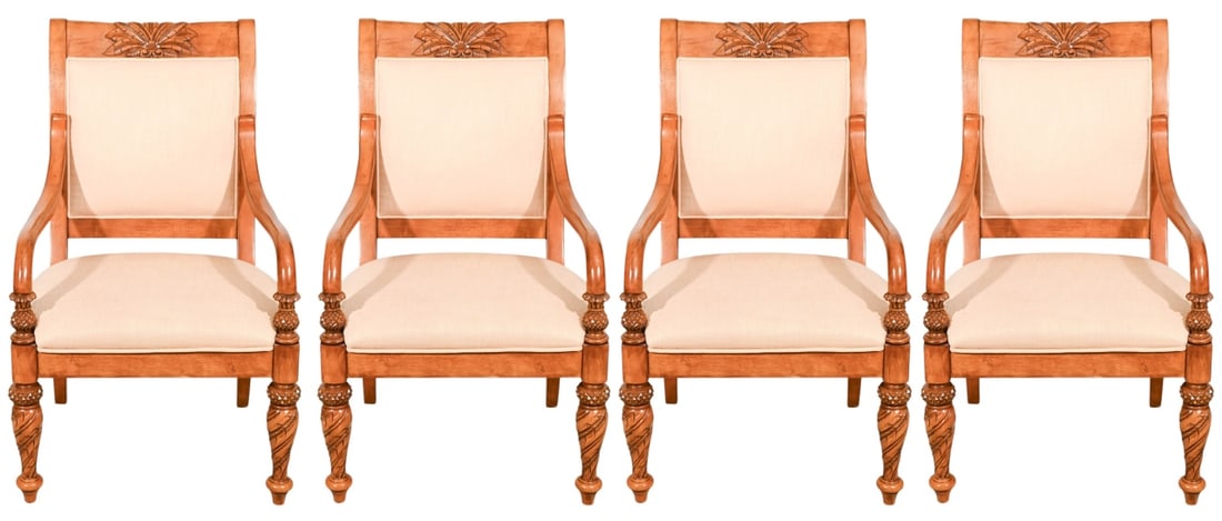 4 FRENCH EMPIRE STYLE CARVED