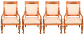 4 FRENCH EMPIRE STYLE CARVED U