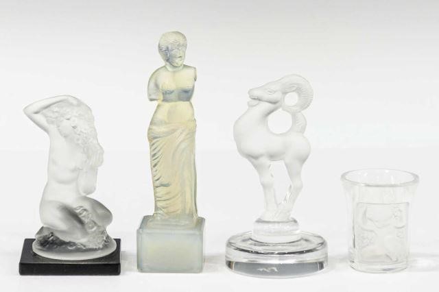 (4) FRENCH LALIQUE & SABINO ART