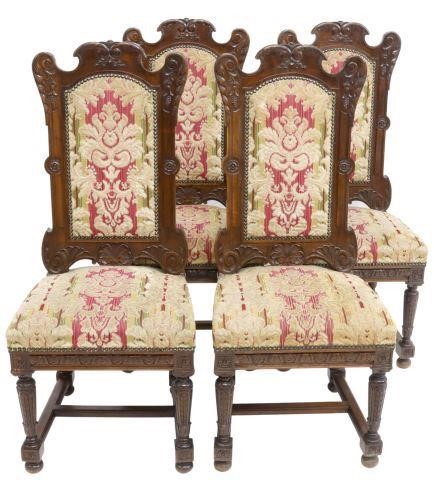 (4) FRENCH LOUIS XIV STYLE CARVED