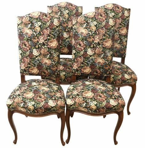 (4) FRENCH LOUIS XV STYLE HIGH BACK