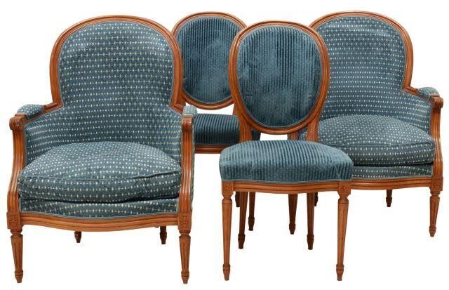 (4) FRENCH LOUIS XVI STYLE BERGERES