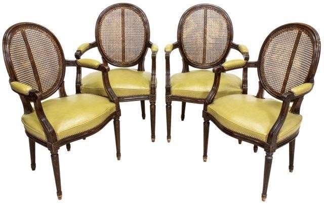 (4) FRENCH LOUIS XVI STYLE FAUTEUIL