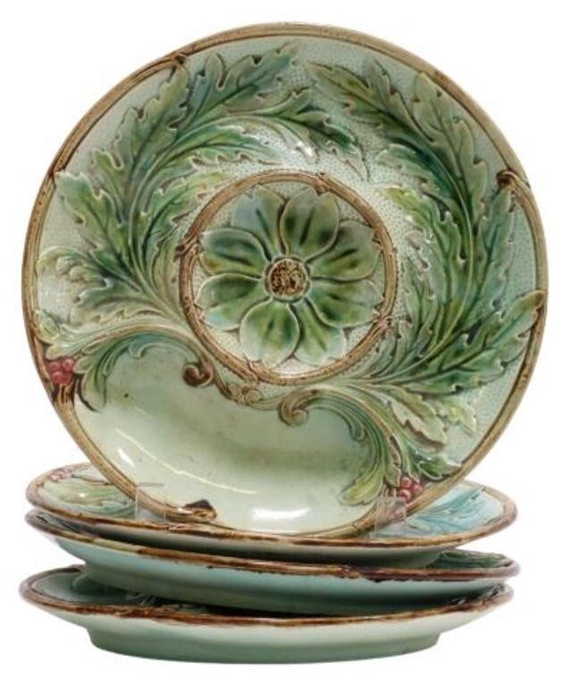 (4) FRENCH MAJOLICA ARTICHOKE