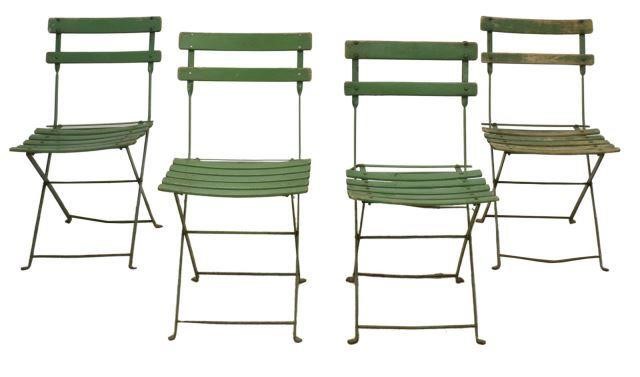 (4) FRENCH PAINTED FOLDING BISTRO