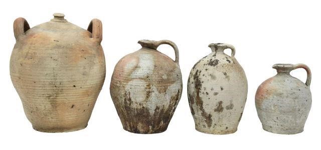 (4) FRENCH PROVINCIAL STONEWARE JUG