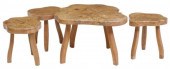 (4) FRENCH RUSTIC BURLWOOD COF