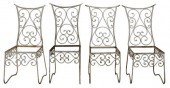 (4) FRENCH WHITE PAINTED IRON