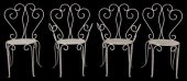 (4) FRENCH WHITE WROUGHT IRON