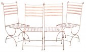 (4) FRENCH WROUGHT IRON CURULE