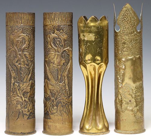 (4) FRENCH WWI-ERA TRENCH ART