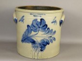 4 GALLON COBALT DECORATED STON