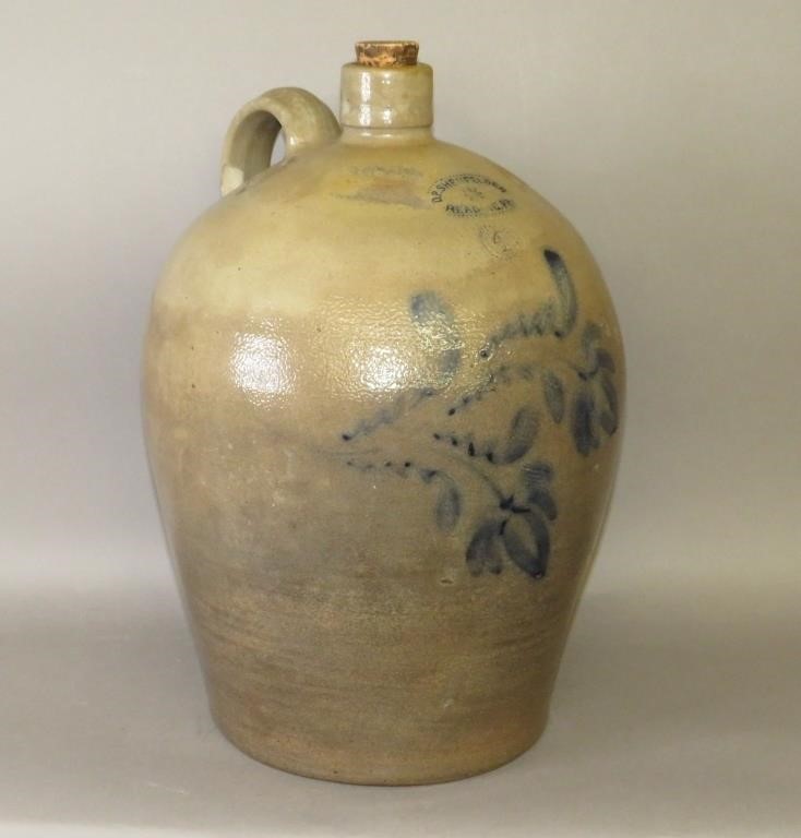 4 GALLON COBALT DECORATED STONEWARE
