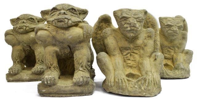 (4) GARDEN STATUARY CAST STONE