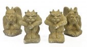 (4) GARDEN STATUARY CAST STONE