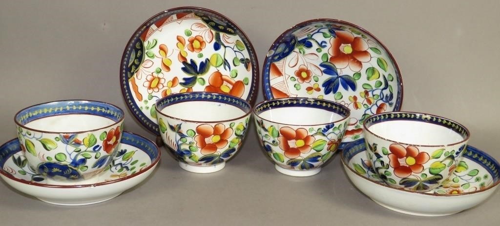 4 GAUDY DUTCH SINGLE ROSE PATTERN