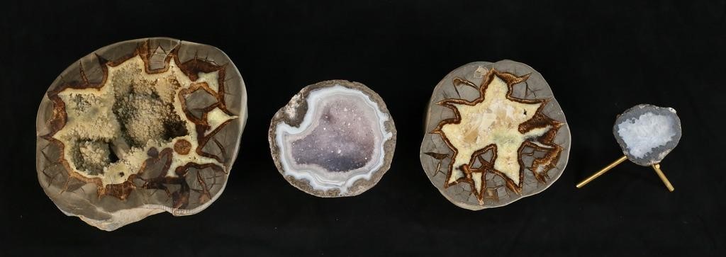 4 GEODES AGATE, SEPTARIAN4 geode