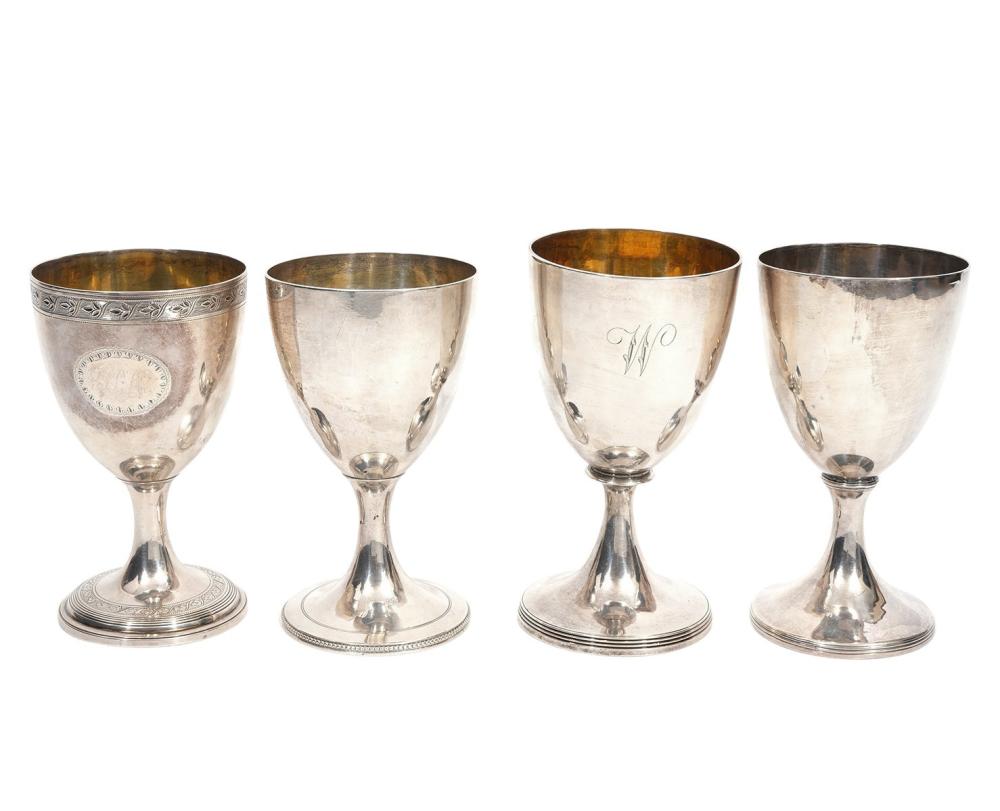 4 GEORGIAN STERLING SILVER GOBLETS4