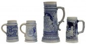 (4) GERMAN COBALT STONEWARE ST