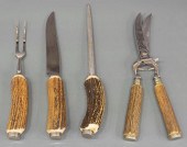 (4) GERMAN STAG HANDLE CARVING