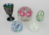 4 GIBSON ART GLASS PAPERWEIGHT