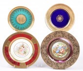 (4) Gilded porcelain plates to