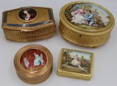 (4) GILT METAL JEWELRY CASKETS