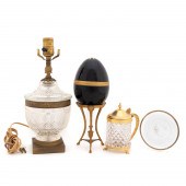 4 GLASS, CRYSTAL & GILT EMPIRE
