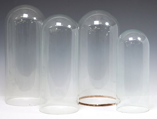 (4) GLASS DISPLAY DOMES OR