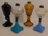 4 GLASS OIL LAMPS INCLUDING SA